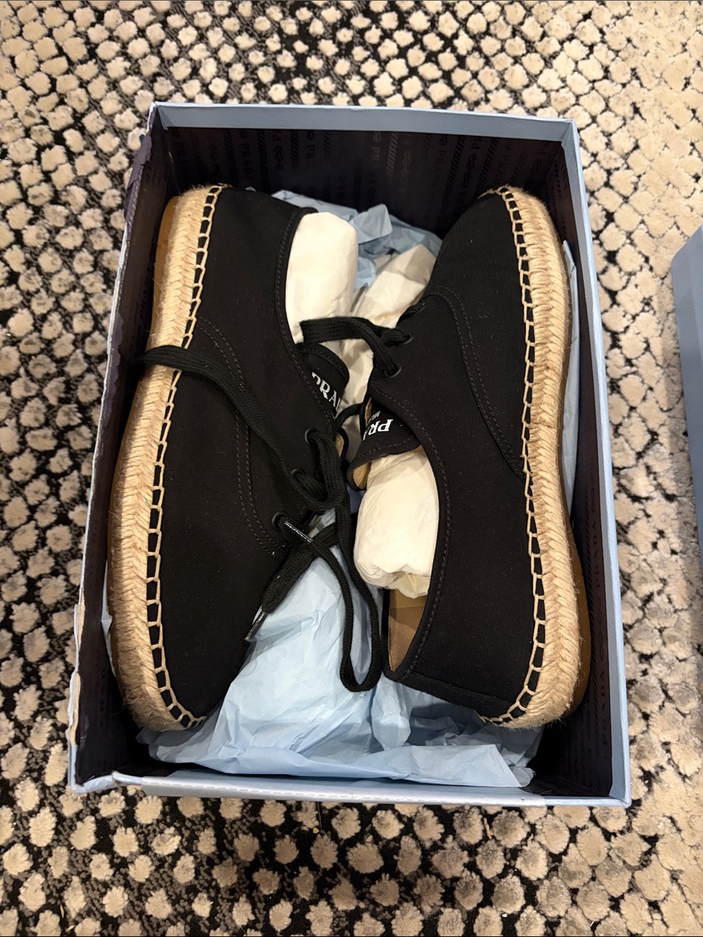 Black Canvas Espadrille Lace-Up Shoes
